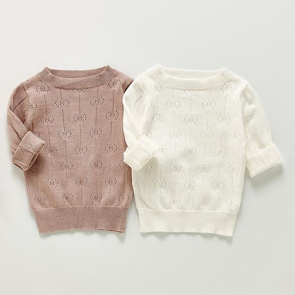 

pullover autumn kids knitting pullovers solid color born baby boys girls clothes spring toddler sweaters, Blue