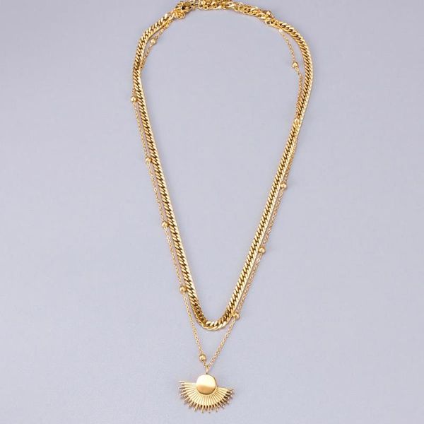 

chokers fine4u n726 dainty layered choker necklace chunky curb link chain jewelry for christmas gift, Golden;silver