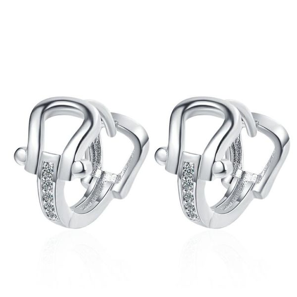 

stud 925 sterling silver hollow geometric piercing earrings for women engagement party jewelry pendientes eh062, Golden;silver