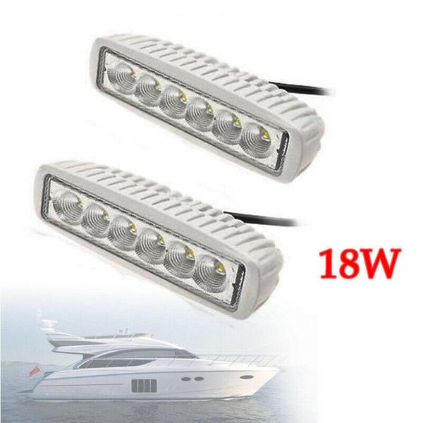 

2x white marine led light 18w led boat lights t-lights (flood beam