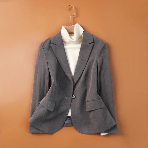 

women's suits & blazers fashion slim blazer for women office lady single button two pocket jacket spring autumn coat female k43, White;black