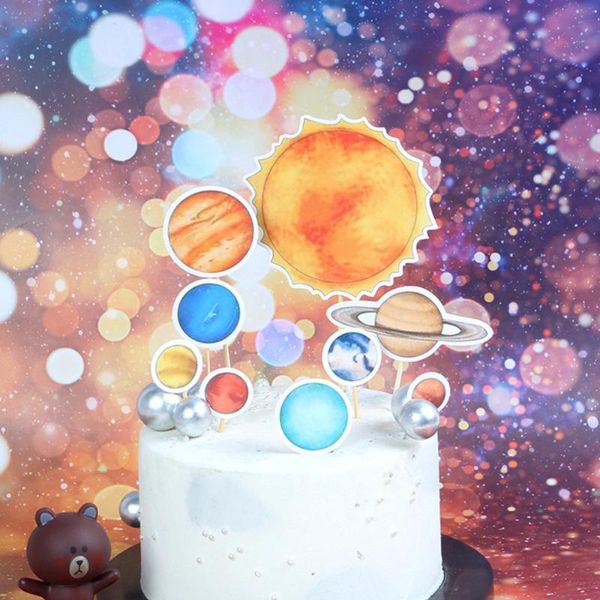 

32pcs planet space universe cake ers lovely cake picks cupcake decor party supplies for baby shower birthday (astronaut +