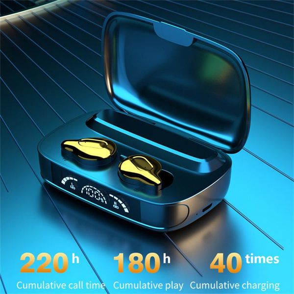 

bluetooth 5.0 earphones 2000mah charging box wireless headphone 9d stereo sports waterproof earbuds gaming headsets for phone