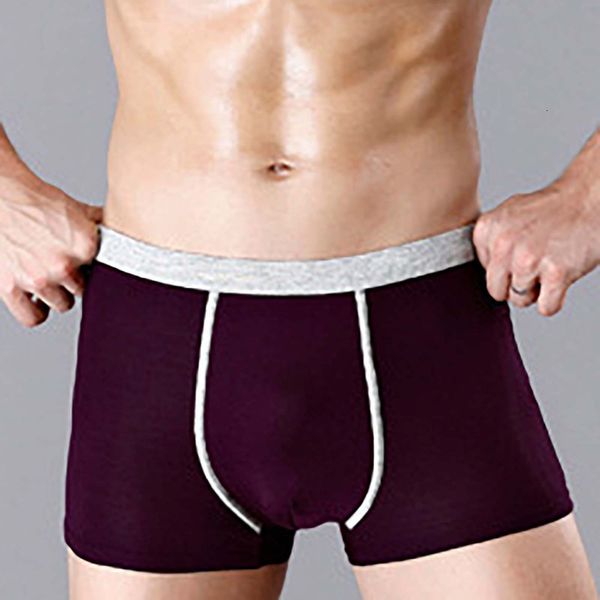

silk gay underwear comfortable breathing boxers men's under cuecas masculinas, Black;white