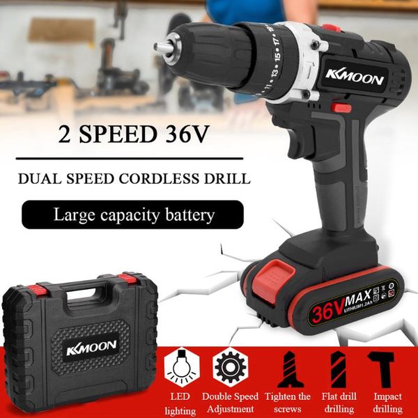 

professiona electric drills 36v impact cordless drill lithium battery wireless rechargeable hand brush motor home diy power tools