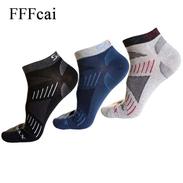 

sports socks fffcai 3 pairs men thermal running coolmax sport men's outdoor thin trekking absorb-sweat comfort cycling sock meias, Black