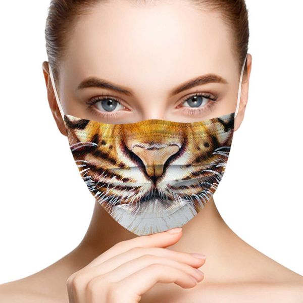 

20pc fashion face masks for women cute 3layers protect disposable-masks animals funny mouth nose cover ear bandage masque