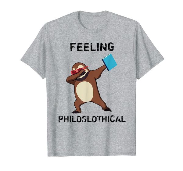 

dabbing sloth feeling philoslothical book philosophy gift t-shirt, White;black