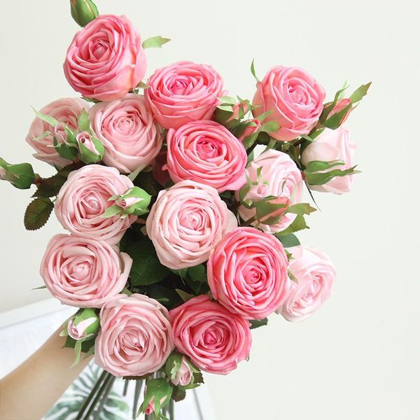 

moisturizing feel real touch rose high artificial flower for diy home decoration fashion wedding party flowers wall fake flowers
