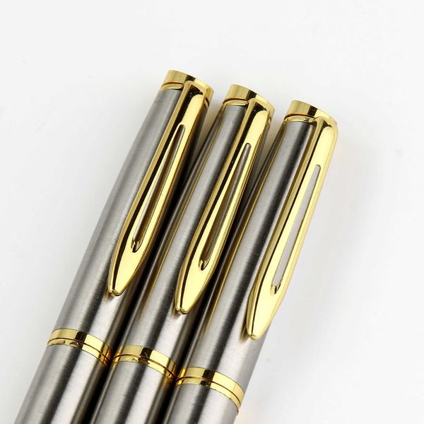 

new metal ball point pen with straight and slant head, steel pole business signature pen, neutral pen, multi-color printing