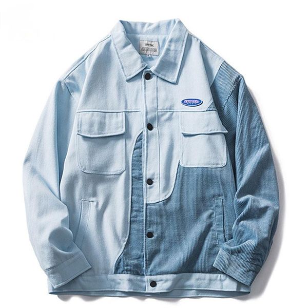 

men's jackets hip hop patchwork varsity jacket men women cashew flowers denim oversize college streetwear vintage bomber coat, Black;brown