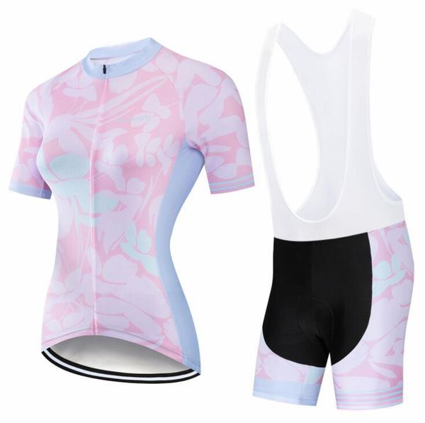 

road bike cycling jersey suit female pink cycling jersey mountain bike downhill suit customizable cycling short-sleeved shorts bib