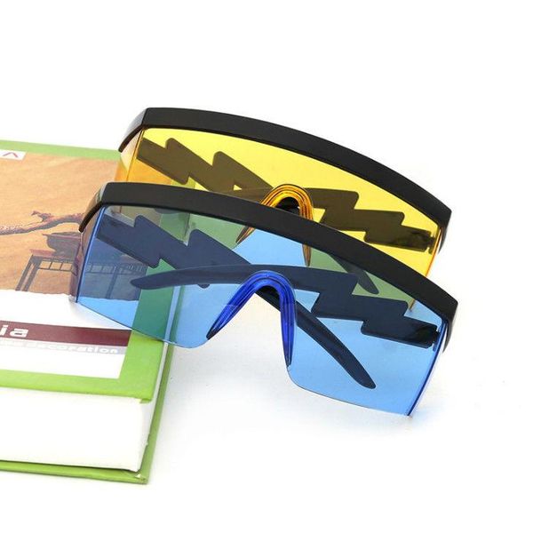 

sunglasses protective glasses, riding irregular frames, windproof mirrors, outdoor one-piece sunglasses, colored lenses, White;black