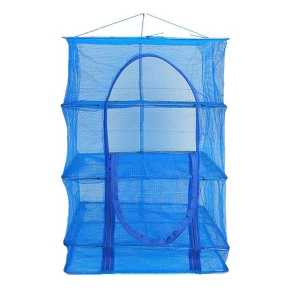 

fishing accessories foldable 4 layers drying net fish rack hanging vegetable dishes dryer pe hanger net(large)