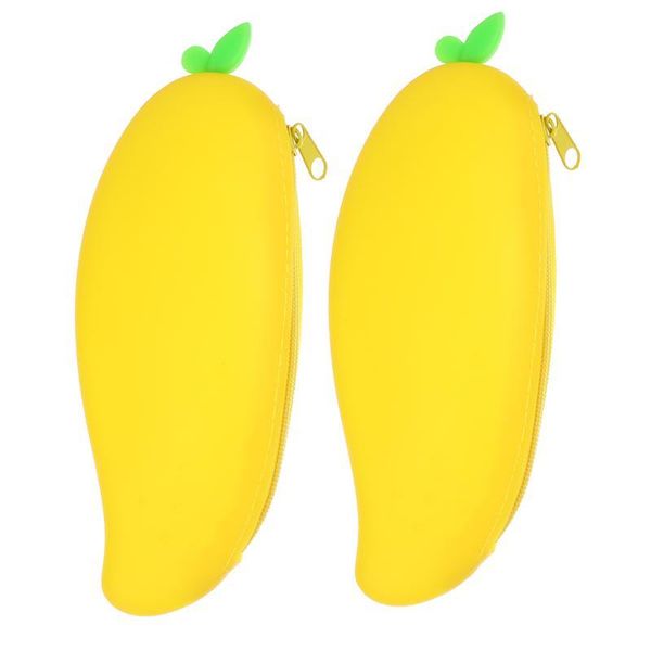 

pencil cases 2pcs silicone creative pen bags organizers (assorted color)