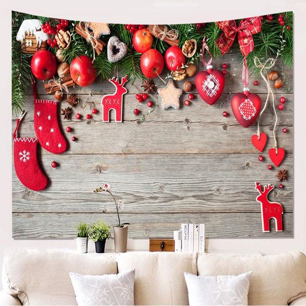 

tapestries christmas tree fireplace print tapestry wall hanging background cloth decor home room decoration qualified