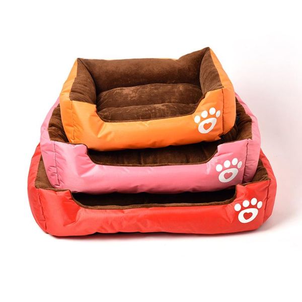 

1pcs winter pet bed soft and comfortable cotton velvet pet cage waterproof and bite-resistant square dog cat bed s m l