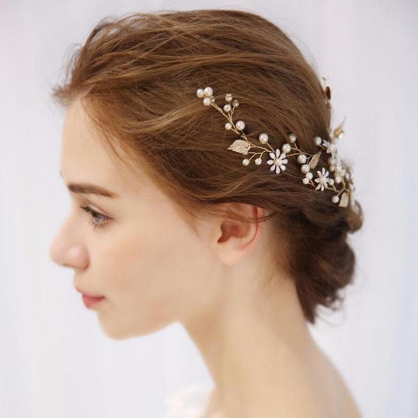 

pearl rhinestone flower bride headband wedding hair jewelry gold leaf with rhinestone flower hair bands wedding hair o qylkfj