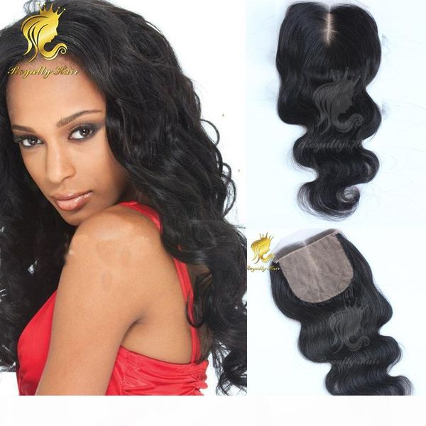 

malaysian human body wave hair silk base 4x4 lace closure black 3 way part bleached knots middle, Black;brown