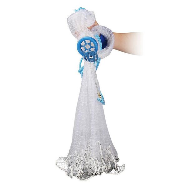 

hand throw fishing cast net spin bait sinker diameter full spread mesh equipment &t8