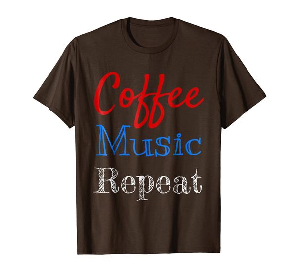 

coffee music repeat t-shirt, White;black