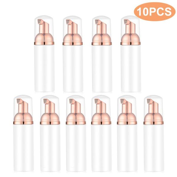

storage bottles & jars 1.7 oz rose gold foaming pump plastic 50 ml mini foam soap dispenser for cleaning travel cosmetics packaging 10 pcs p