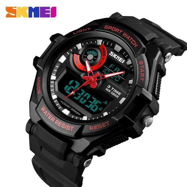 

wristwatches skmei 2021 men digital watch outdoor sports countdown alarm clock electronic luminous waterproof quartz 1357, Slivery;brown
