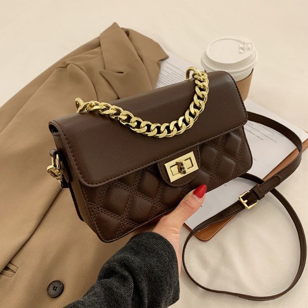 

xiaoxiangfeng bag female new 2021 pu shoulder of version rhomboid thread embroidered square spring portable messenger small kor woash