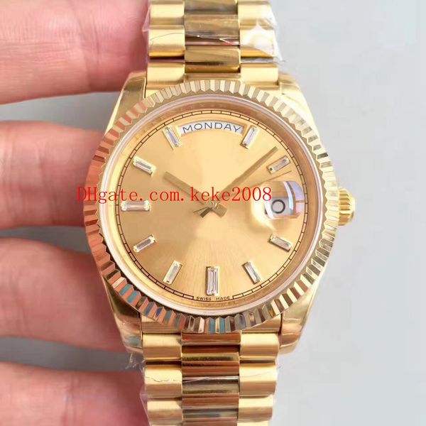 

6 style fashion watch 40mm diamond dial 18k yellow gold 228239 228235 asia 2813 movement mechanical automatic mens watches, Slivery;brown