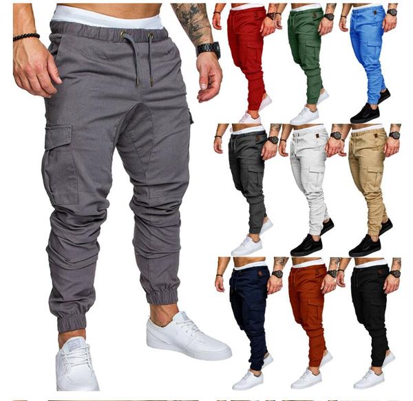

men's pants hip hop men joggers sweatpants 2021 casual with cuffs solid thin long trousers mens sportswear harem pant, Black