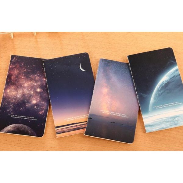 

vintage romatic starry sky series kraft paper notebook journal diary notepad vintage soft copybook daily memos jllsls soif, Purple;pink