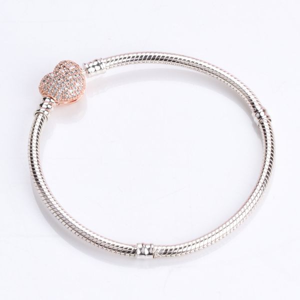 

2021 new s925 silver beads pandora bracelets for women snake chain beads original bangles jewelry making gifts, Golden;silver