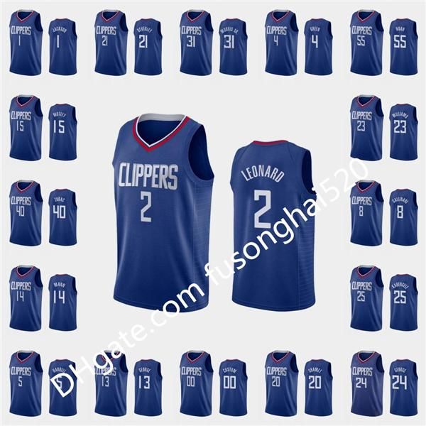 

print men's women kids any player paul george kawhi leonard lou williams montrezl harrell blue basketball jersey new uniform, Black;red