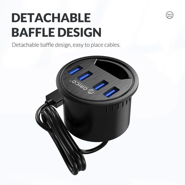 

hubs orico 5gbps high speed usb hub deskgrommetmulti 3.0 ports type-a type-c desk mount splitter pc phone tablet