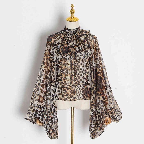 

women's jackets [ewq] o neck lantern long sleeve chiffon blouse female multicolor trendy clothing autumn bowknot perspective shirt wome, Black;brown