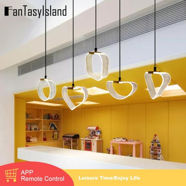 

acrylic led pendant lights for coffee house bedroom pendant lamp for children's room bedroom suspension hanging chandelier lamp