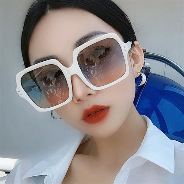 

sunglasses classic retro oversize square for women designer sun glasses vintage anti-uv eyewear 2021 fashion, White;black
