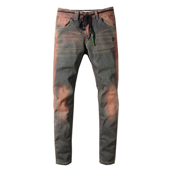 

new masculine street fashions autumn style retro-anguished breeze relaunched stretch thin pants 146 proa, Blue