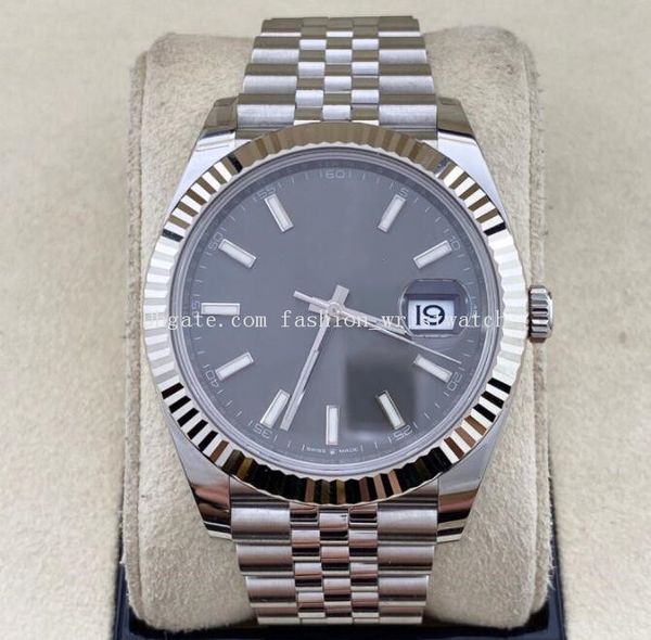 

men's mechanical watches 41mm 126334 126333 126300 calendar jubilee bracelet mechanical automatic luminous dial wristwatches original b, Slivery;brown