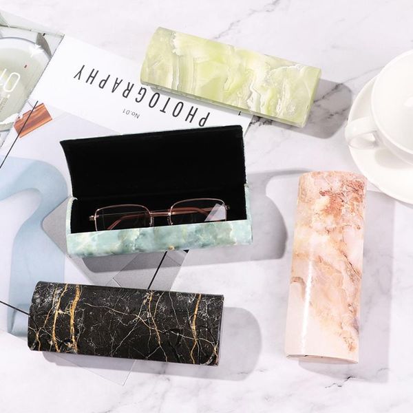 

other fashion accessories portable marble design sunglasses case reading eyeglasses box eyewear protector magnet glasses, Silver