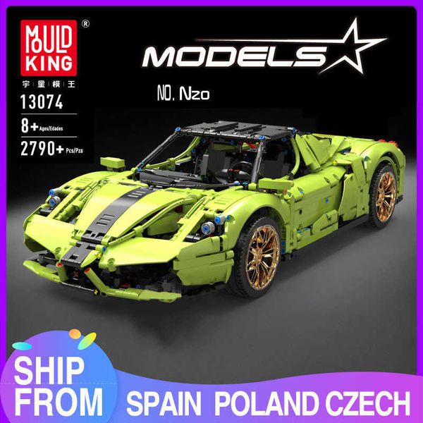 MOLD KING Super Racing Car Das 1:8-Automodell High-Tech-Sets Bausteine Montagesatz Kind Lernspielzeug Weihnachtsgeschenke X0902