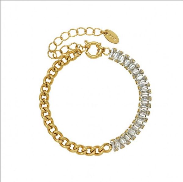 

link, chain elegant zircon irregular bracelet jewelry, Black