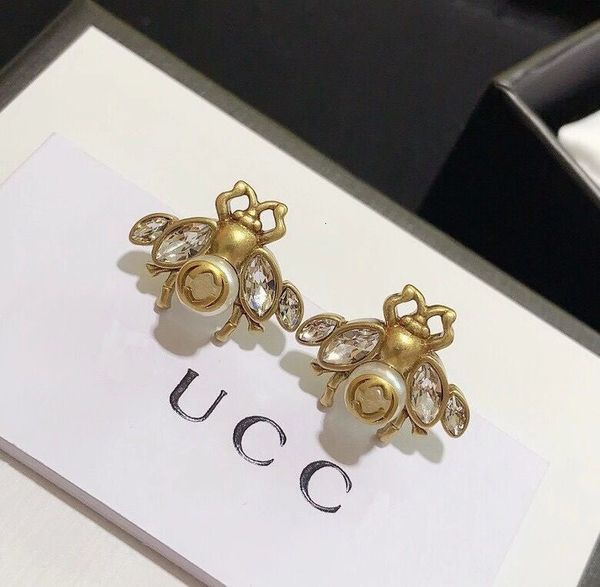 

designer jewellery earrings womengujia's new double-g bee earrings, Golden