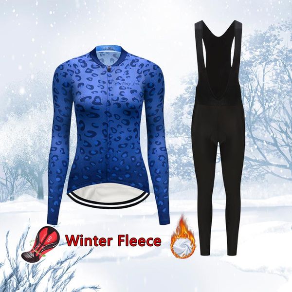 

racing sets fashion winer cycling clothing women 2021 warm thermal fleece bicycle clothes mtb suit female road bike dress shirt kit, Black;blue