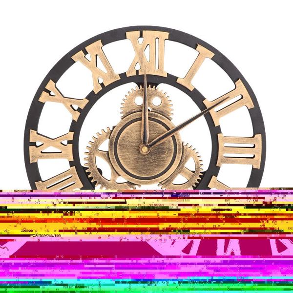 

wall clocks industrial gear clock decorative style (30cm golden shipment without battery)