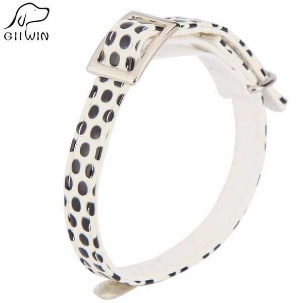 

[giiwin] pu leather puppy dog caollar training solid color cat leash collar pet products leashes collars chihuahua ys0040