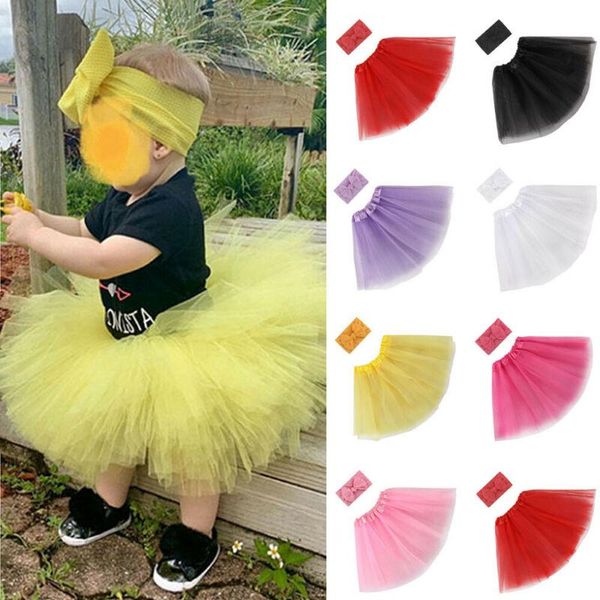 

cute newborn toddler baby girl tutu solid skirt headband p prop costume outfit 2021 fashion