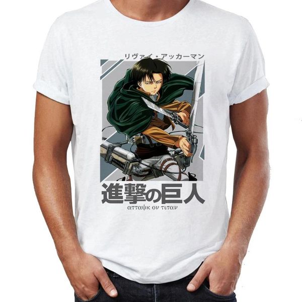 

men's t-shirts japanese anime t shirt attack on titan cartoon graphic t-shirt gothic punk style harajuku casual women/man, White;black