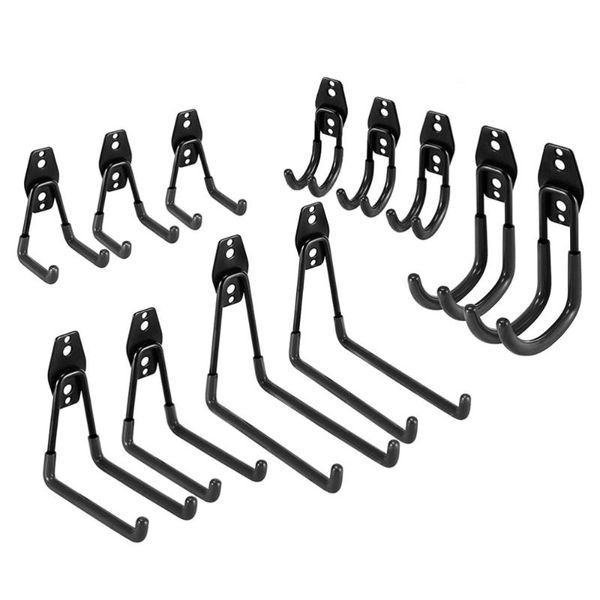 

12pcs utility anti-slip tool hooks black garage wall mount hooks hanger