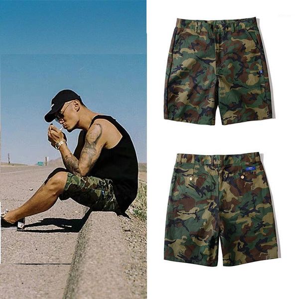 

camouflage five-point pants men's japanese casual loose shorts, White;black